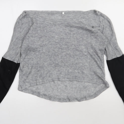 preorn Womens Grey  Polyester Pullover Sweatshirt Size L  Pullover