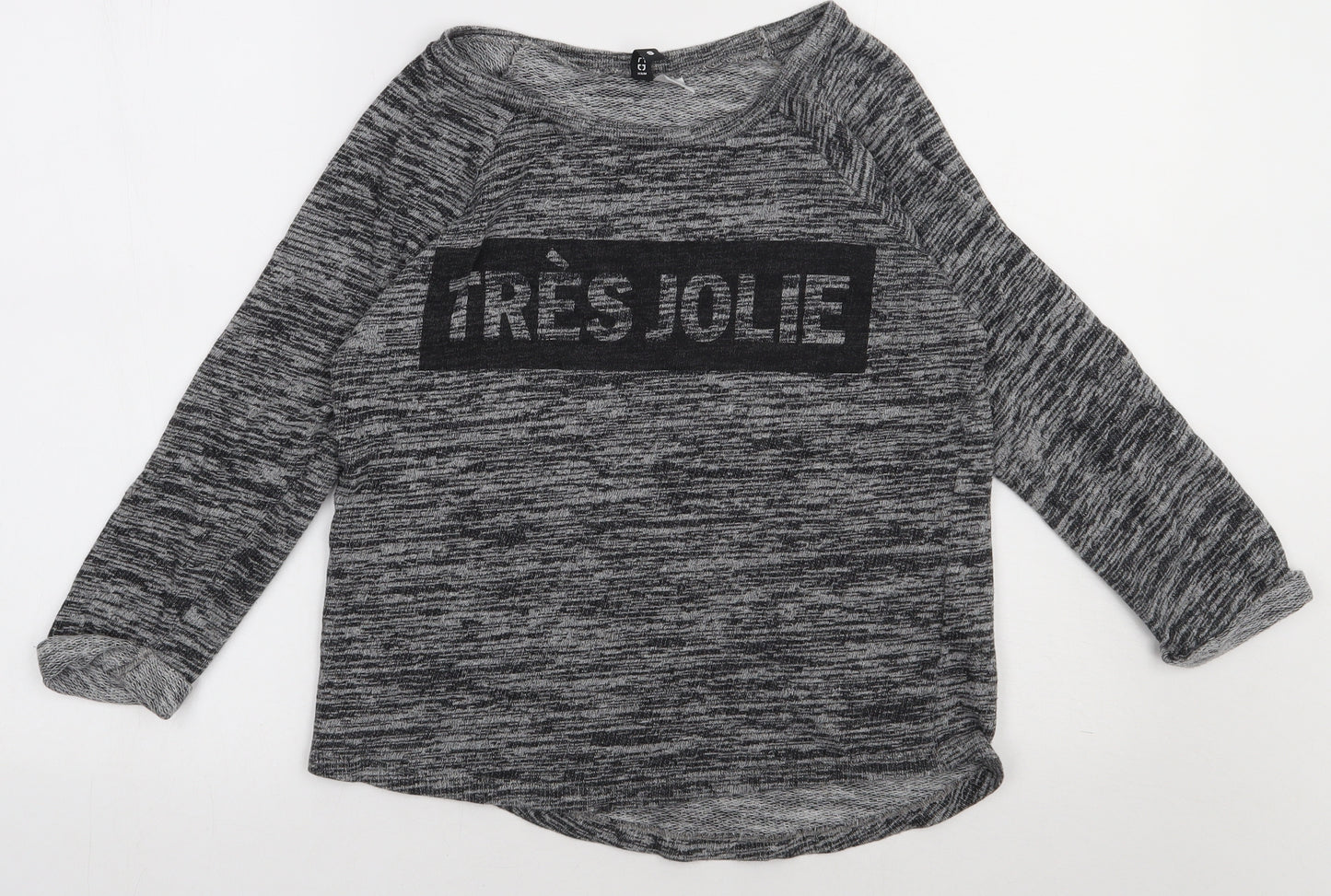 H&M Girls Grey  Polyester Pullover Sweatshirt Size S  Pullover - tres jolie