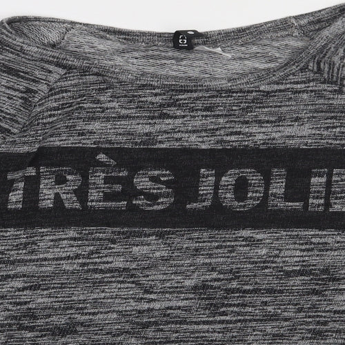 H&M Girls Grey  Polyester Pullover Sweatshirt Size S  Pullover - tres jolie