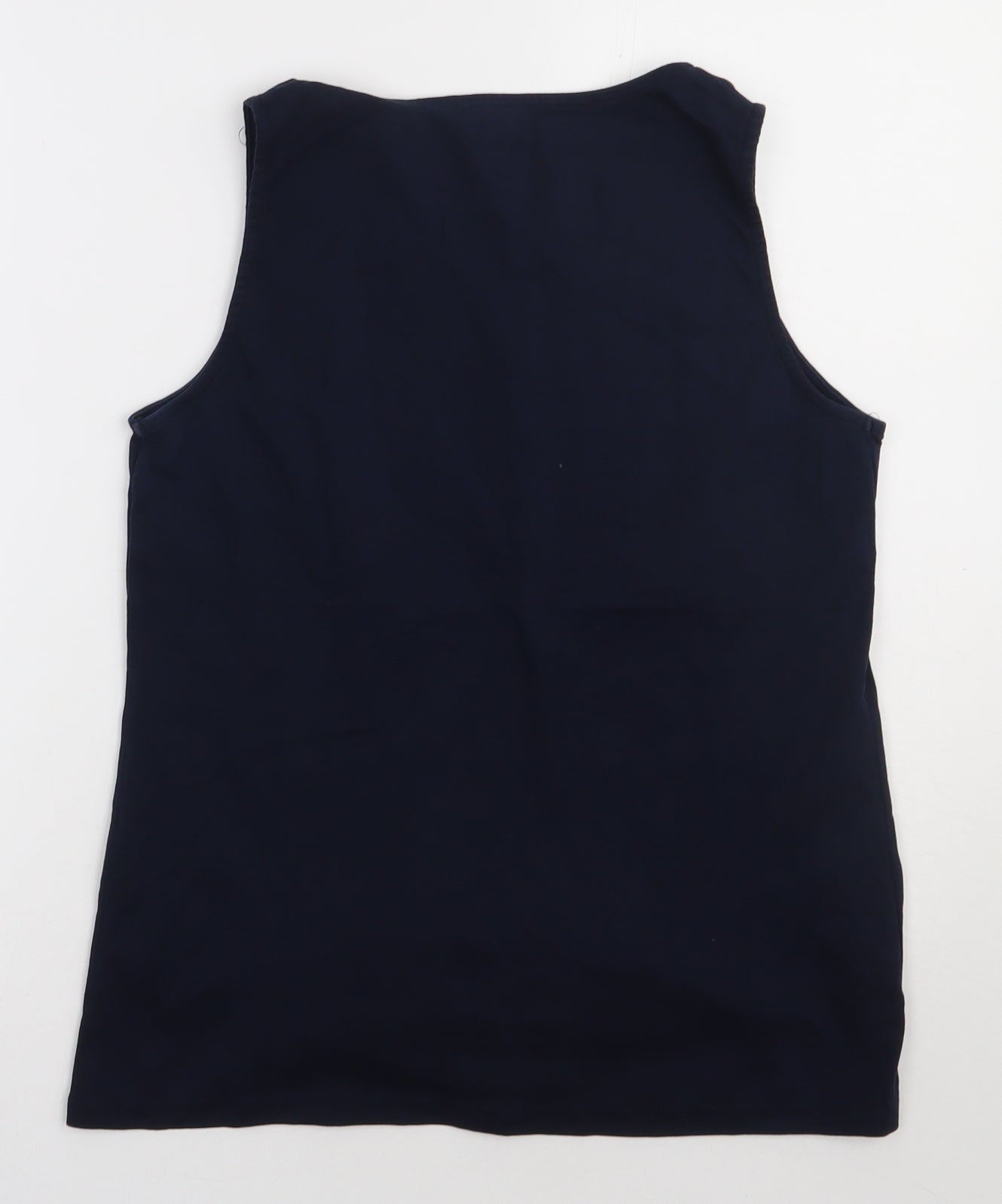 Bonmarché Womens Blue  Cotton Basic Tank Size 16 Crew Neck