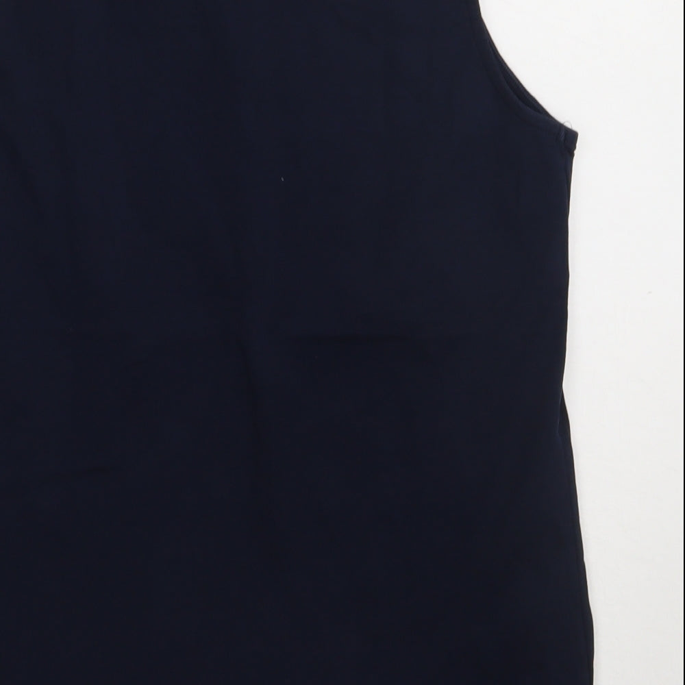 Bonmarché Womens Blue  Cotton Basic Tank Size 16 Crew Neck