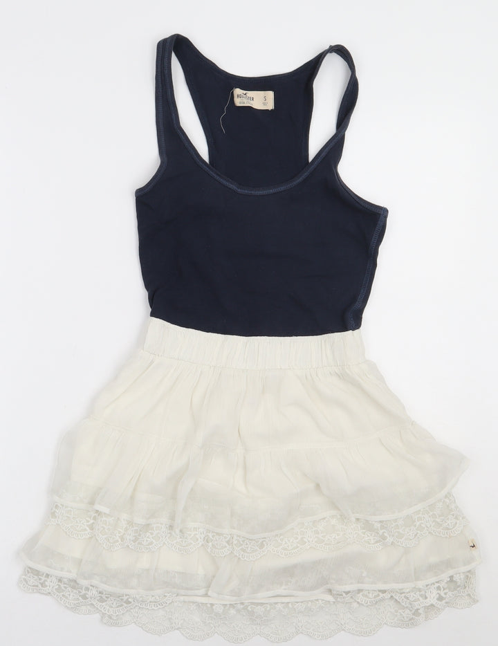 Hollister Womens Blue Polyester A-Line Size S Scoop Neck Pullover