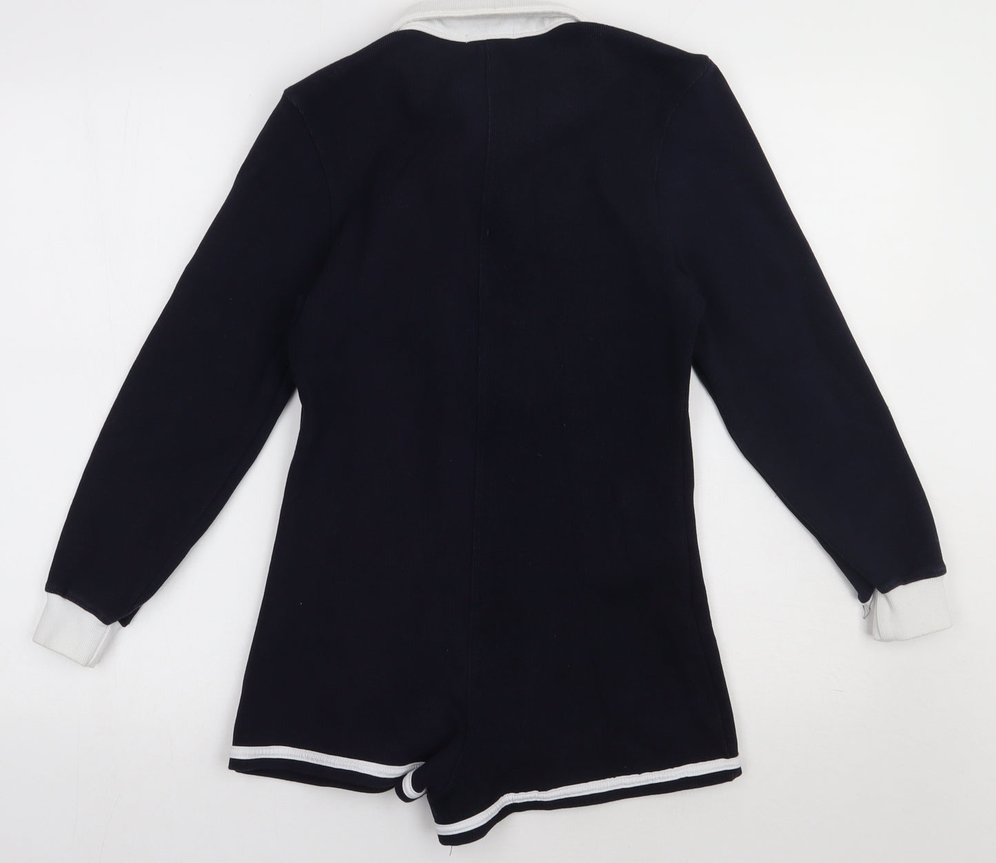 Nasty Gal Womens Blue  Cotton Playsuit One-Piece Size 12  Button