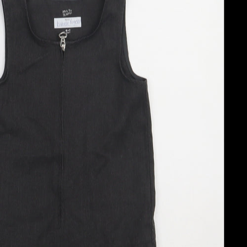 Preworn Girls Grey  Polyester A-Line  Size 4-5 Years  Scoop Neck Zip - school Wear