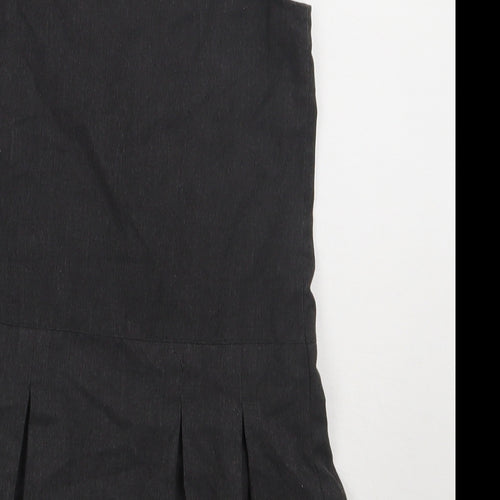 Preworn Girls Grey  Polyester A-Line  Size 4-5 Years  Scoop Neck Zip - school Wear
