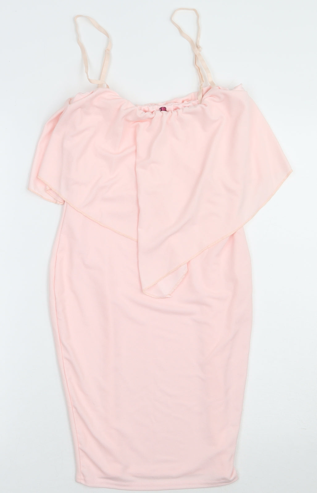 Preworn Womens Pink  Polyester Bodycon  Size 8  Square Neck Pullover