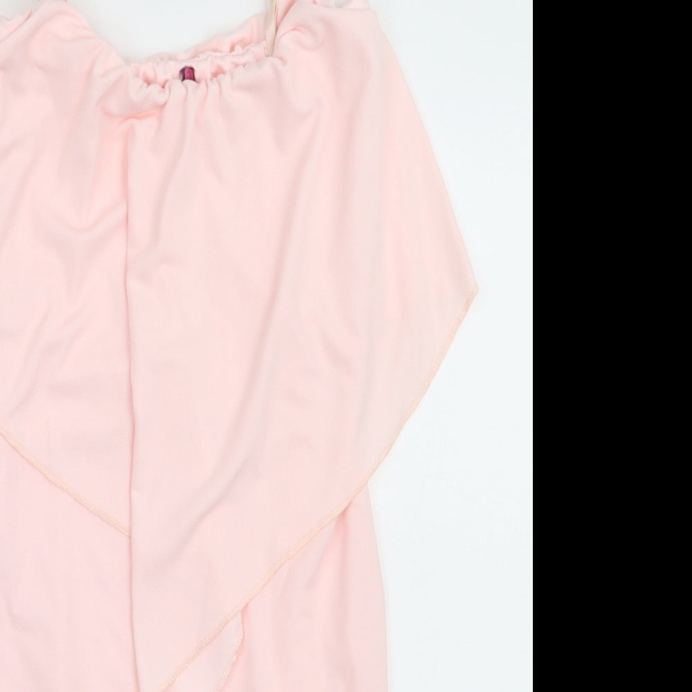 Preworn Womens Pink  Polyester Bodycon  Size 8  Square Neck Pullover