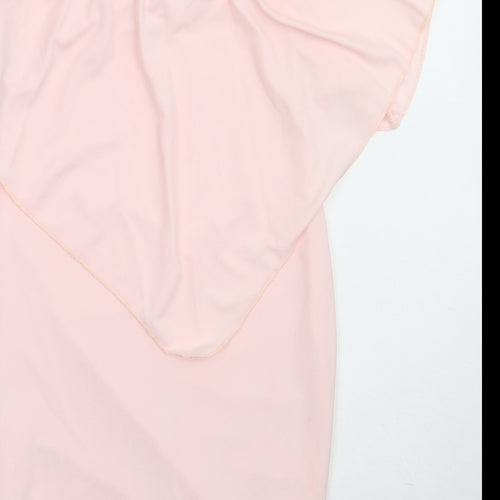 Preworn Womens Pink  Polyester Bodycon  Size 8  Square Neck Pullover