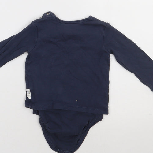 Lupilu Baby Blue Geometric Cotton Babygrow One-Piece Size 6-9 Months  Buckle