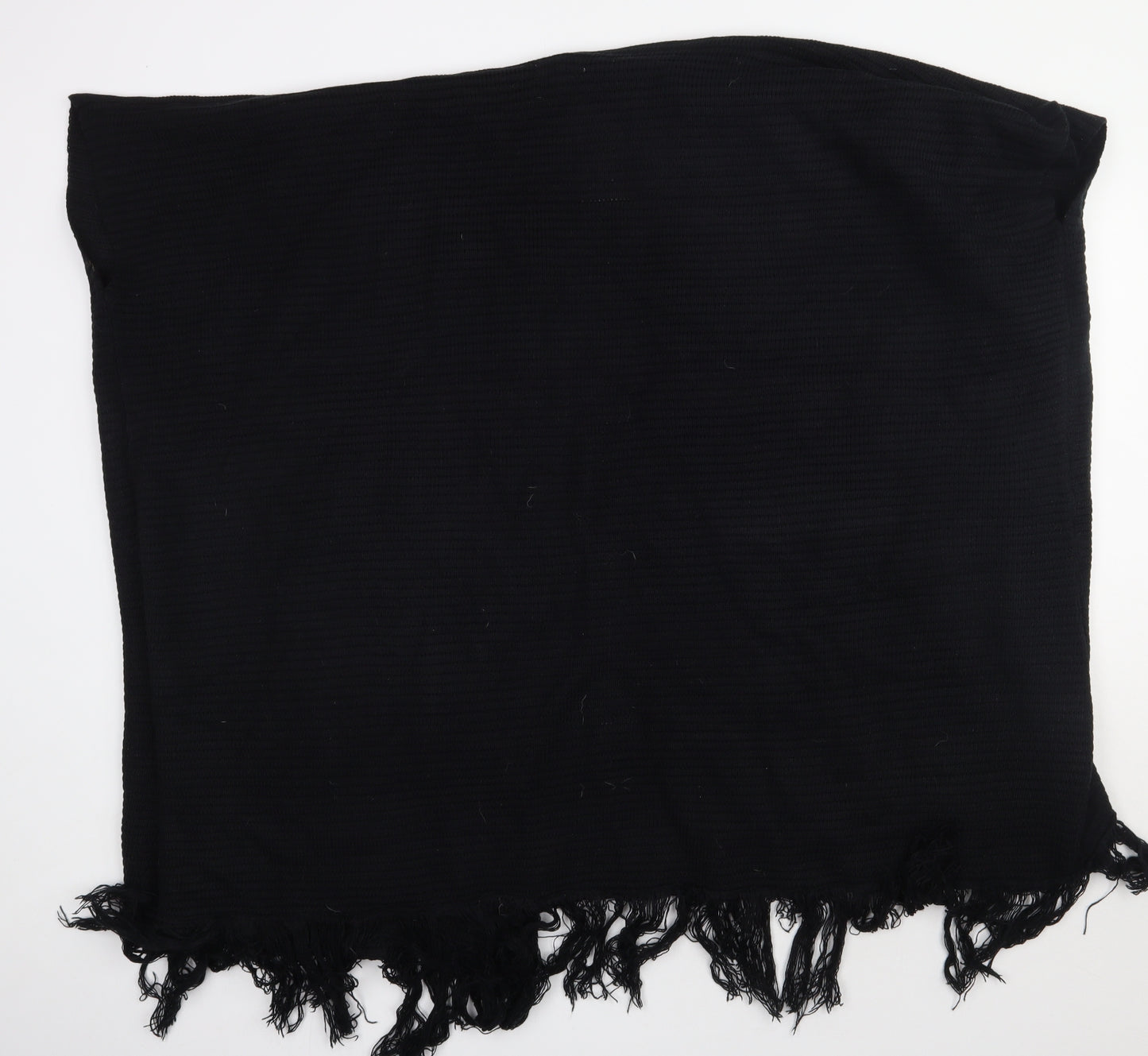 Boohoo Womens Black V-Neck  Acrylic Cape Jumper One Size
