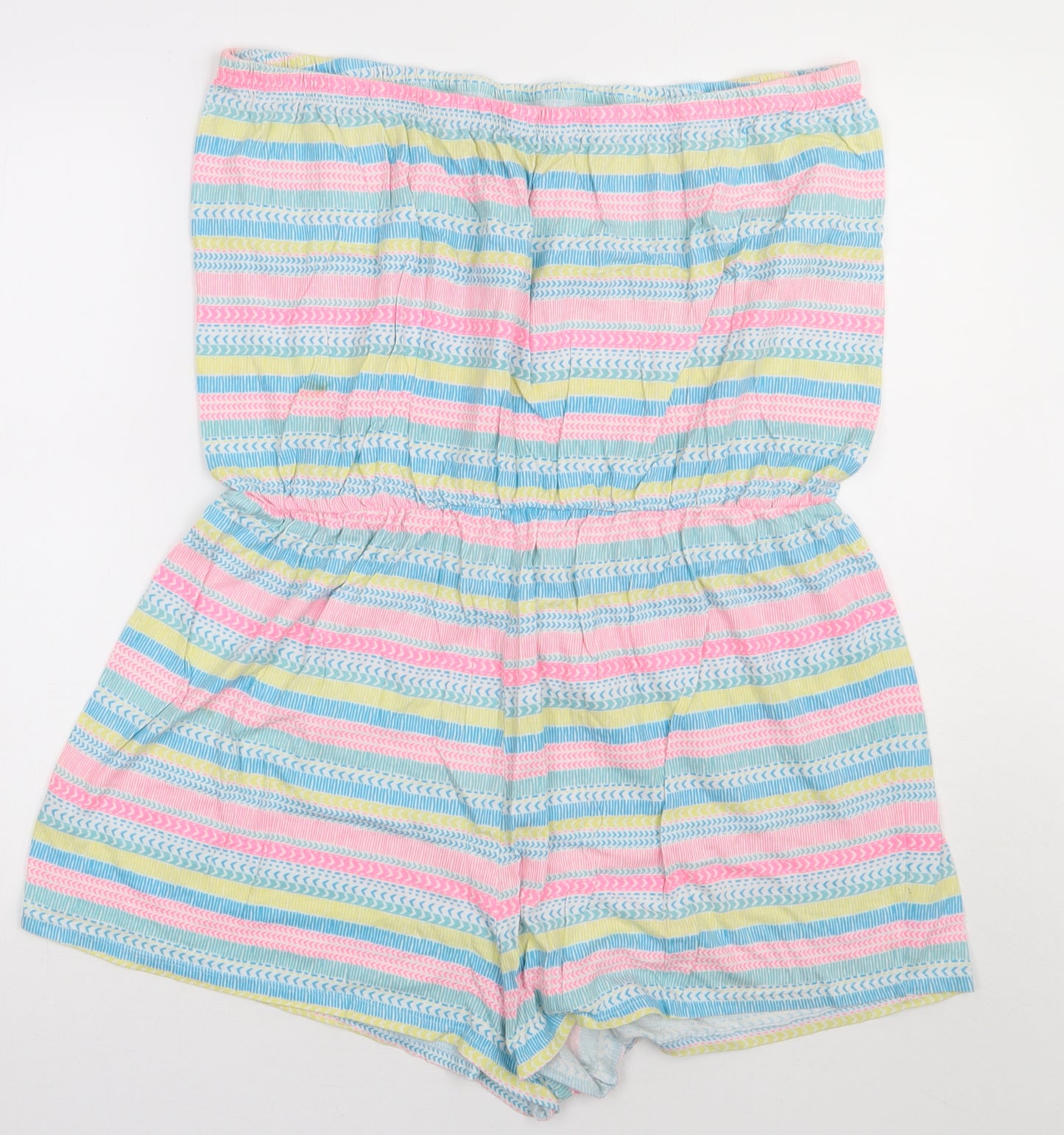 Matalan Womens Multicoloured Geometric Cotton Playsuit One-Piece Size XL