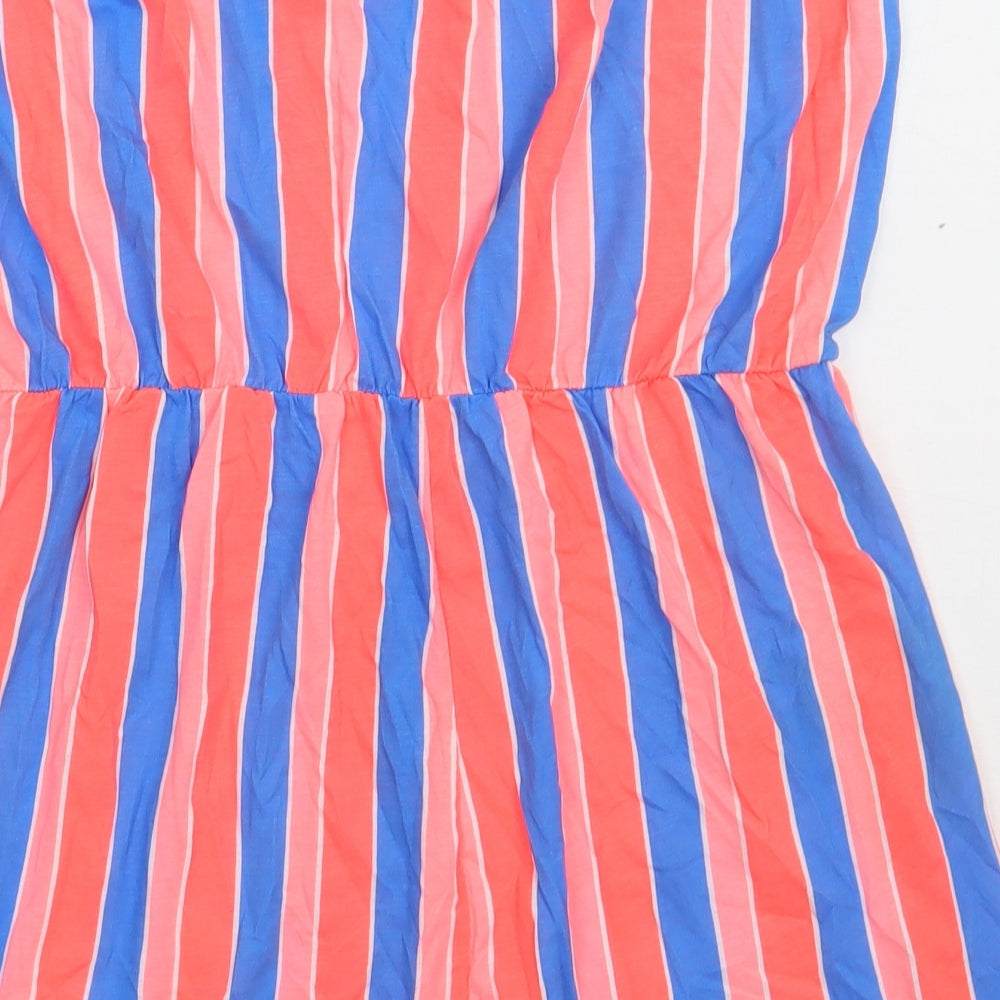 Matalan Womens Pink Striped Cotton Playsuit One-Piece Size XL