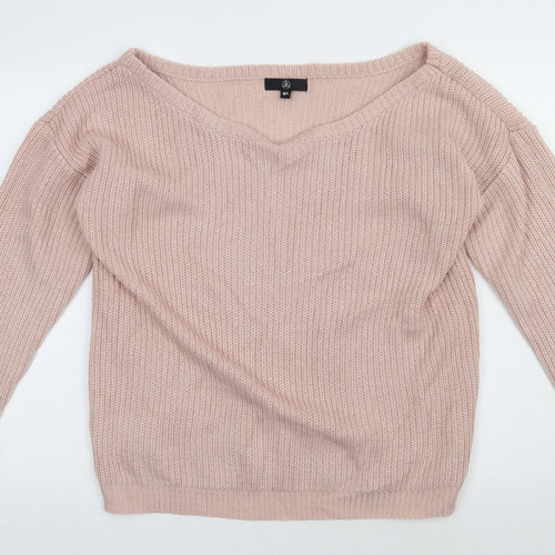 Missguided Womens Pink  Acrylic Pullover Sweatshirt Size L  Pullover