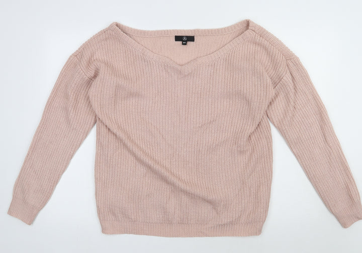 Missguided Womens Pink  Acrylic Pullover Sweatshirt Size L  Pullover