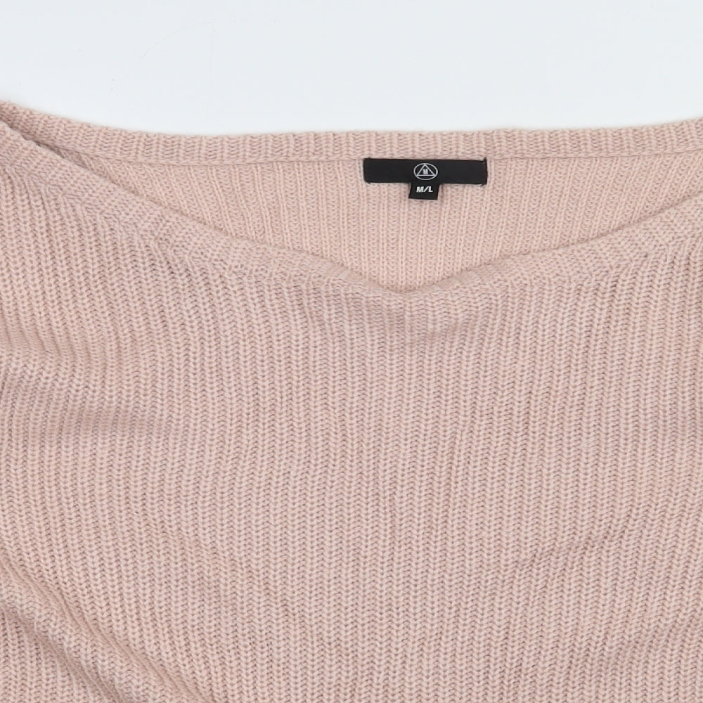 Missguided Womens Pink  Acrylic Pullover Sweatshirt Size L  Pullover