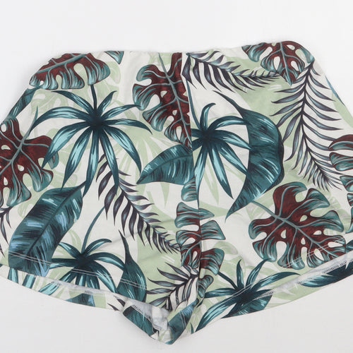 ASOS Womens Green Geometric Polyester Sweat Shorts Size 8 L3 in Regular