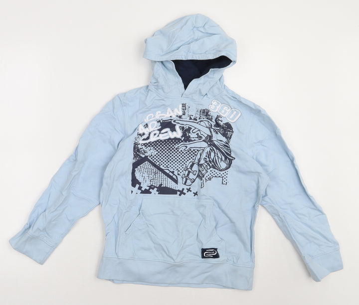 Cherokee Boys Blue Cotton Pullover Hoodie Size 10-11 Years Pullover