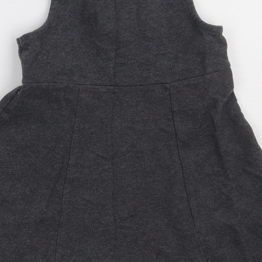 Marks and Spencer Girls Grey  Cotton A-Line  Size 4-5 Years  Crew Neck Pullover - school Wear