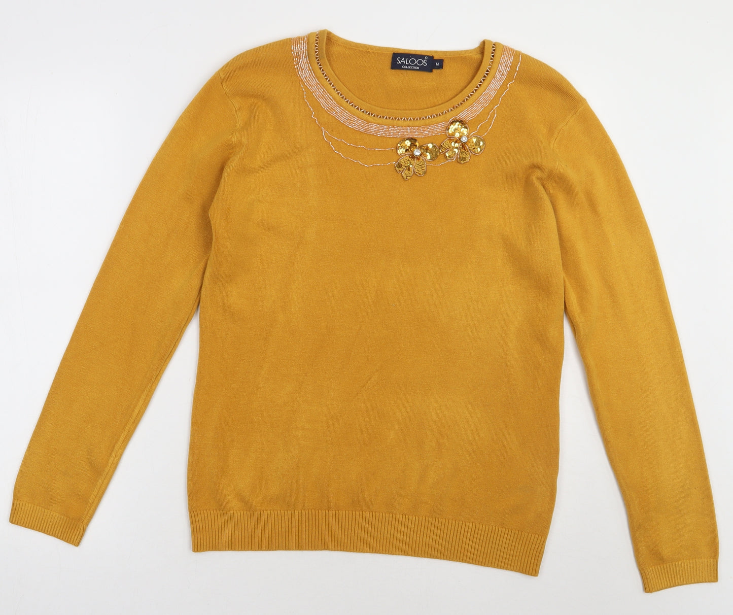 Saloos Womens Yellow  Viscose Pullover Sweatshirt Size M  Pullover