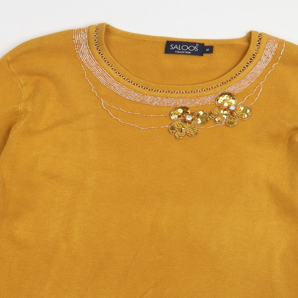 Saloos Womens Yellow  Viscose Pullover Sweatshirt Size M  Pullover