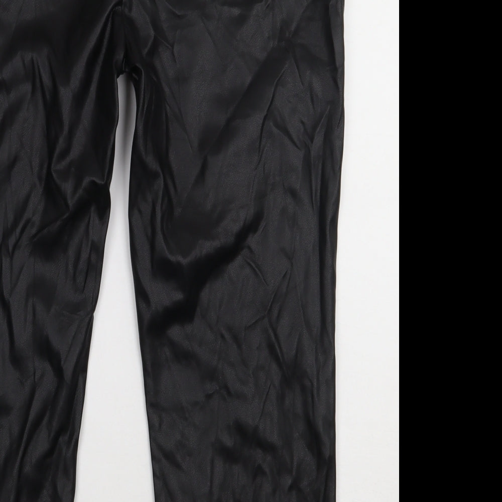 George Womens Black  Polyurethane Jogger Trousers Size 16 L30 in Regular Tie