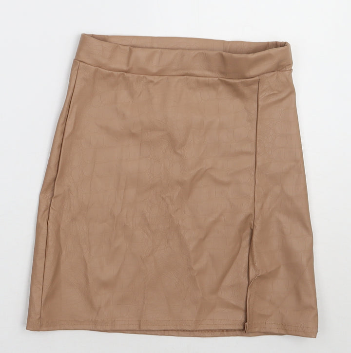 MISSYEMPIRE Womens Brown Polyester A-Line Skirt Size 8