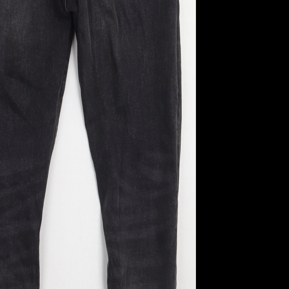 River Island Mens Grey  Cotton Skinny Jeans Size 30 L28 in Regular Button - short