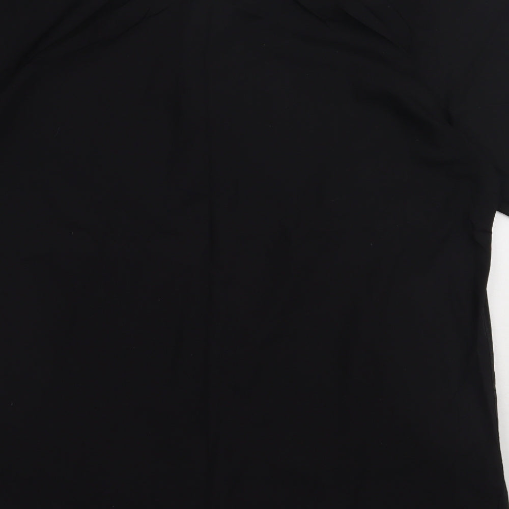 Matalan Mens Black  Cotton  Polo Size 16.5 Collared Button