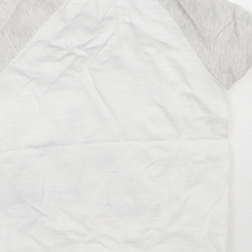George Boys White  Cotton Basic T-Shirt Size 0-3 Months Crew Neck Buckle - my mummy loves me