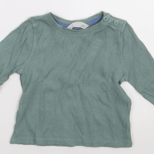 Matalan Boys Green  Cotton Basic Casual Size 12-18 Months Crew Neck Pullover
