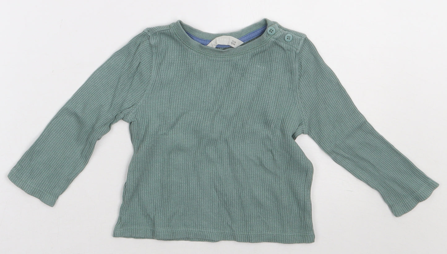 Matalan Boys Green  Cotton Basic Casual Size 12-18 Months Crew Neck Pullover