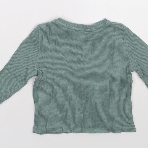 Matalan Boys Green  Cotton Basic Casual Size 12-18 Months Crew Neck Pullover