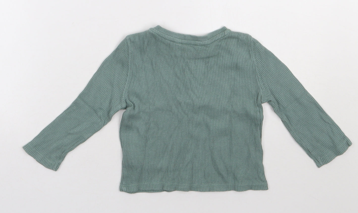 Matalan Boys Green  Cotton Basic Casual Size 12-18 Months Crew Neck Pullover