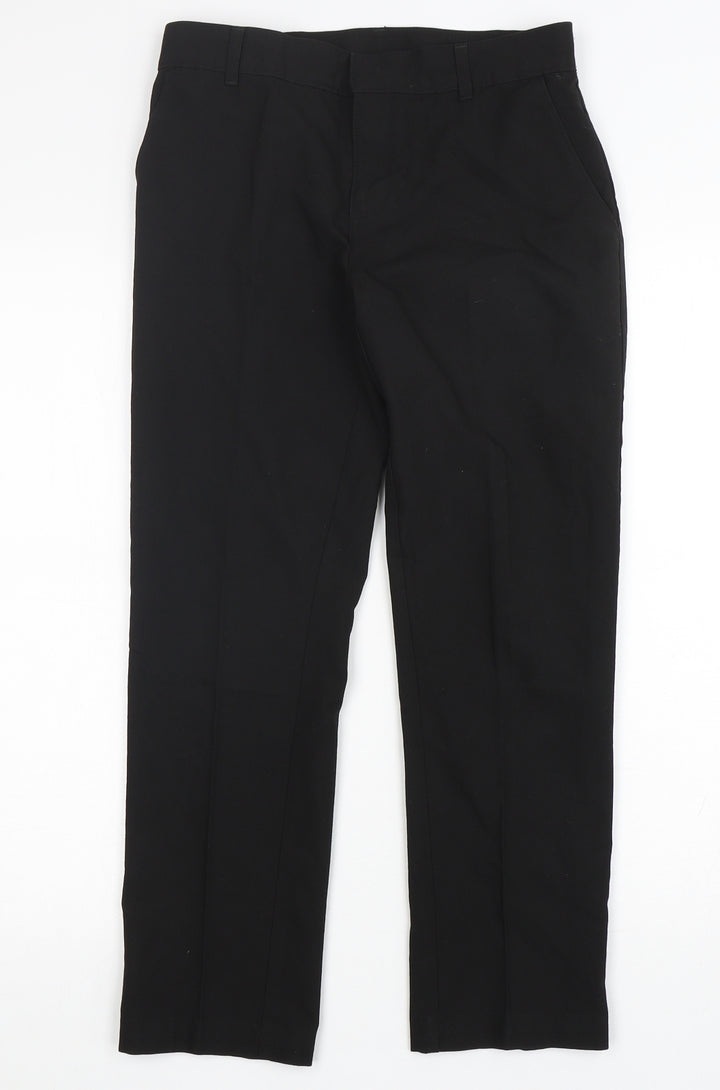 M&S Boys Black  Polyester Dress Pants Trousers Size 11-12 Years  Regular