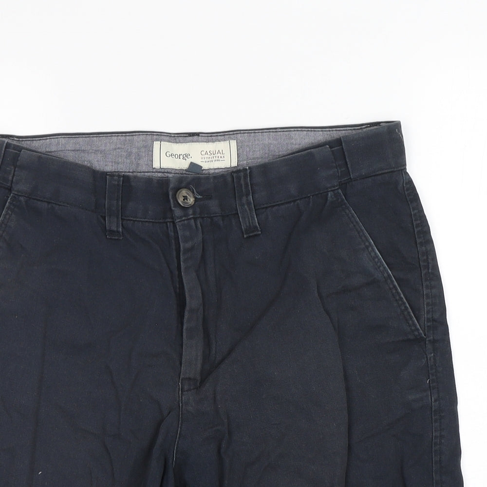 George Mens Blue  Cotton Chino Shorts Size 30 L9 in Regular