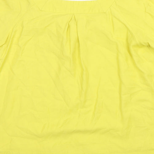 French Connection Womens Yellow  Viscose Basic Blouse Size 10 Square Neck