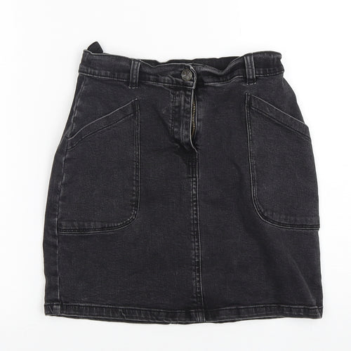 Nutmeg Girls Black  Cotton Mini Skirt Size 11-12 Years  Regular