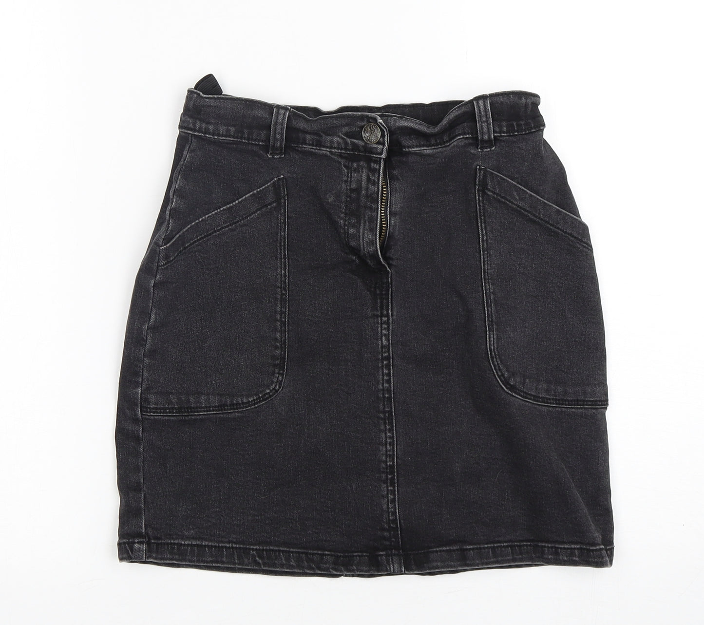 Nutmeg Girls Black  Cotton Mini Skirt Size 11-12 Years  Regular