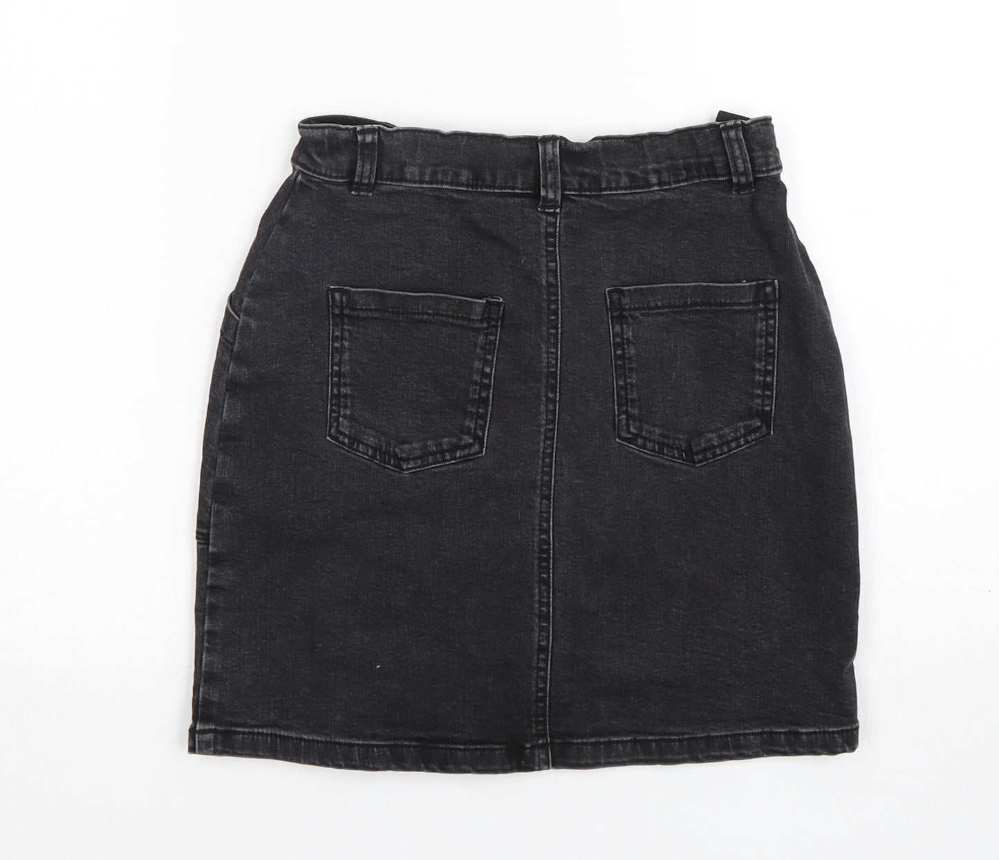 Nutmeg Girls Black  Cotton Mini Skirt Size 11-12 Years  Regular