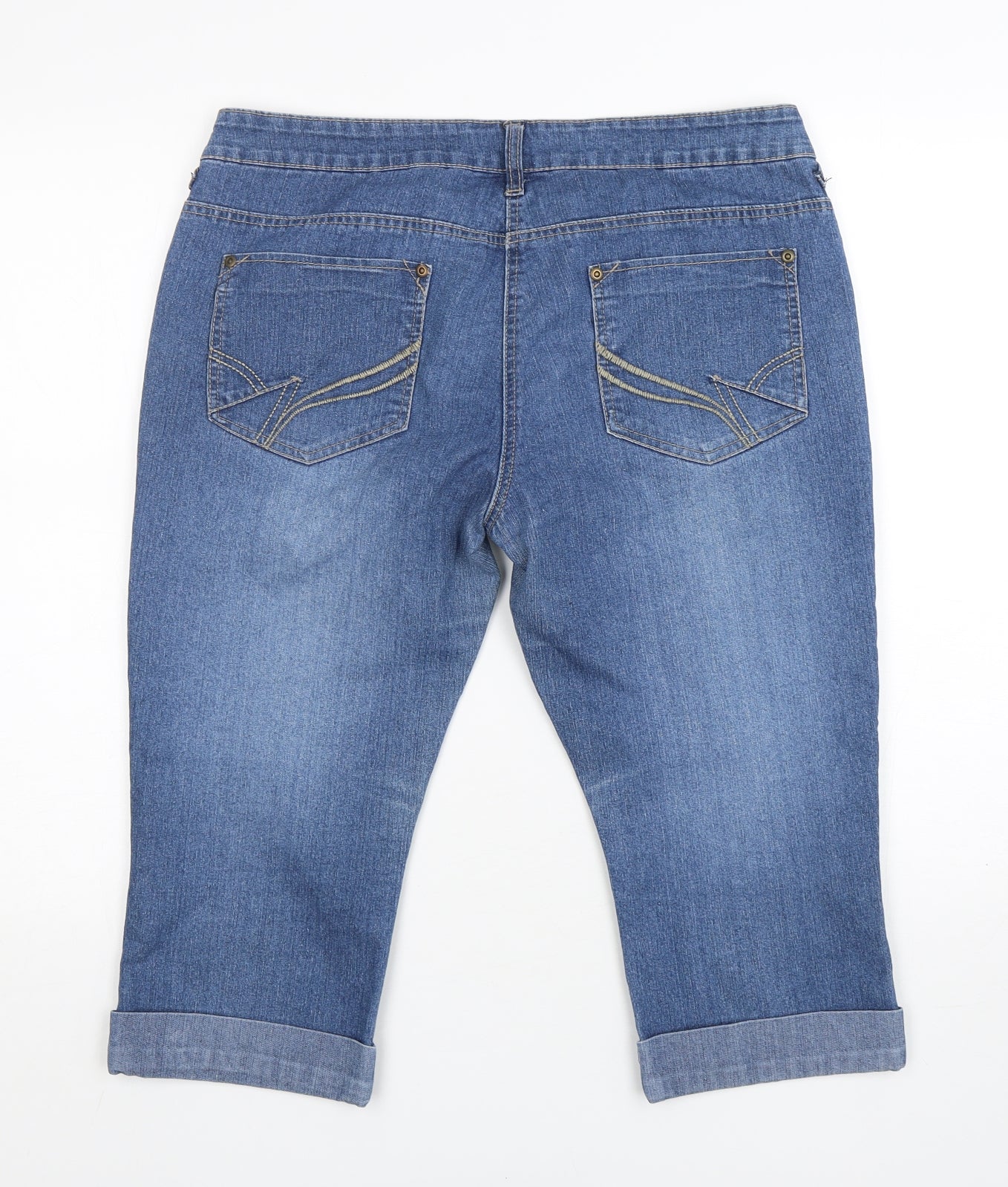 Dorothy Perkins Womens Blue  Cotton Culotte Shorts Size 14 L18 in Regular