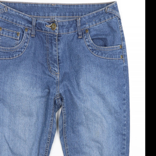 Dorothy Perkins Womens Blue  Cotton Culotte Shorts Size 14 L18 in Regular