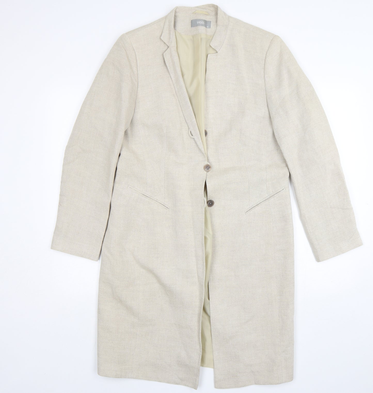 Wallis Womens Beige   Trench Coat Coat Size 14