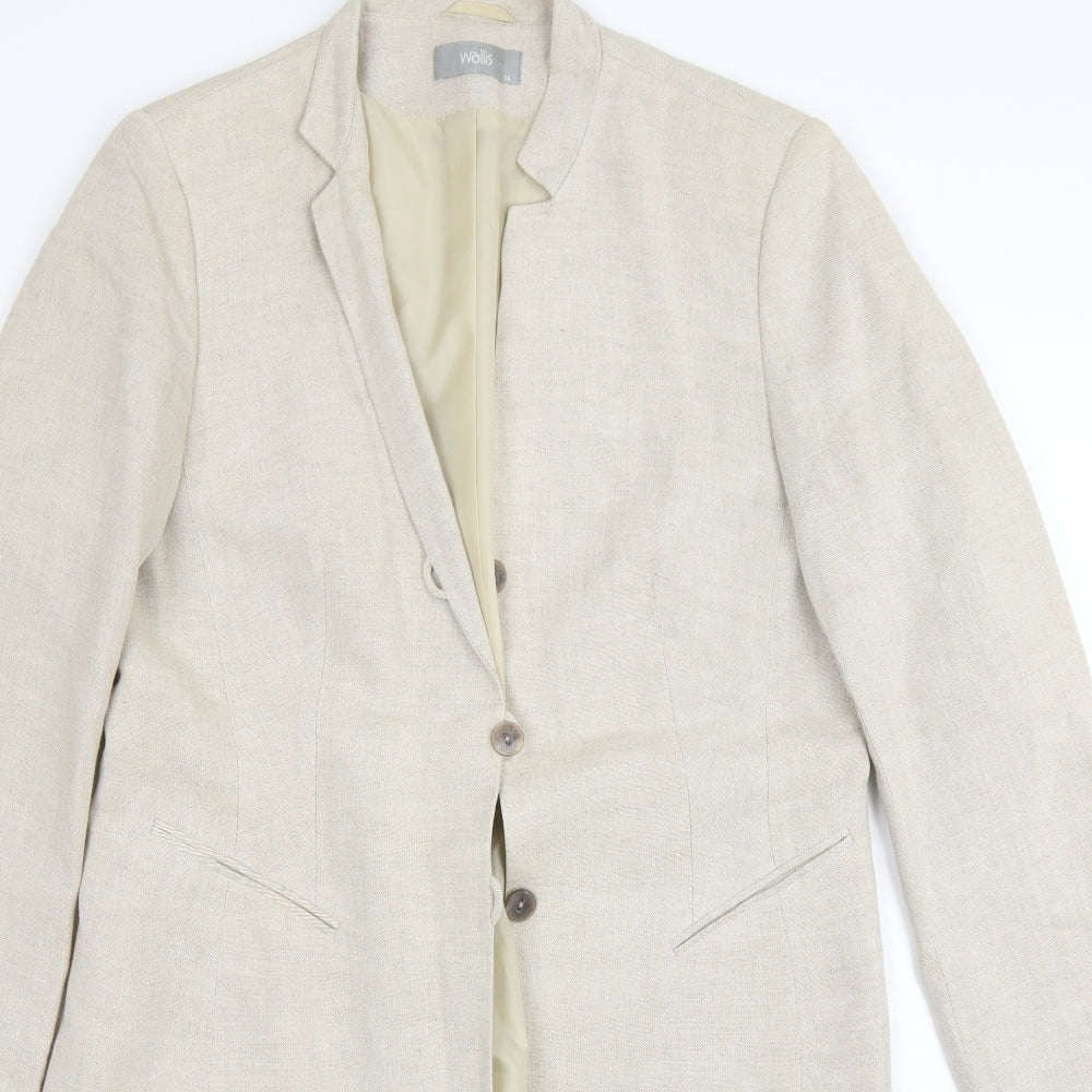 Wallis Womens Beige   Trench Coat Coat Size 14