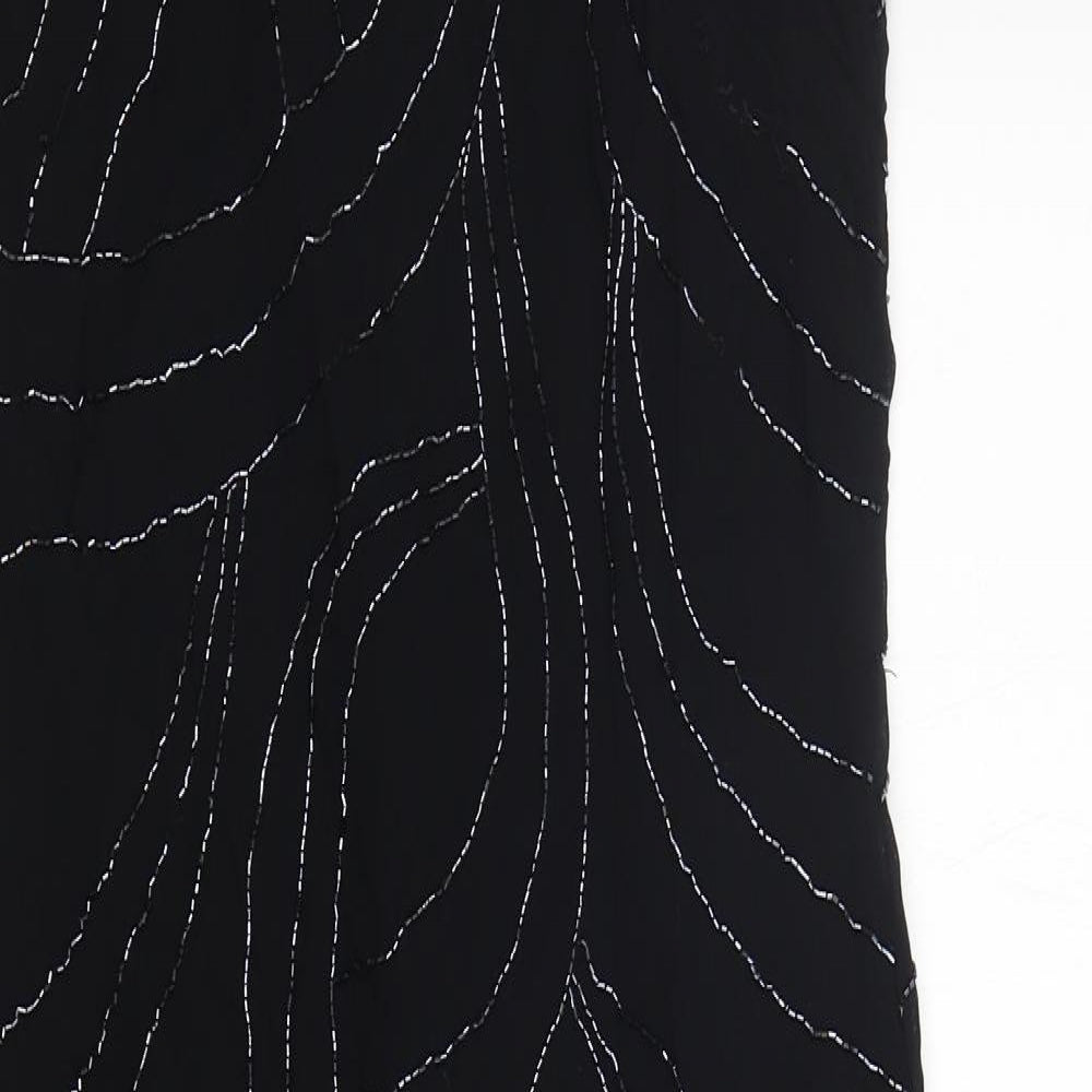 Preworn Womens Black  Viscose A-Line  Size 14  Round Neck
