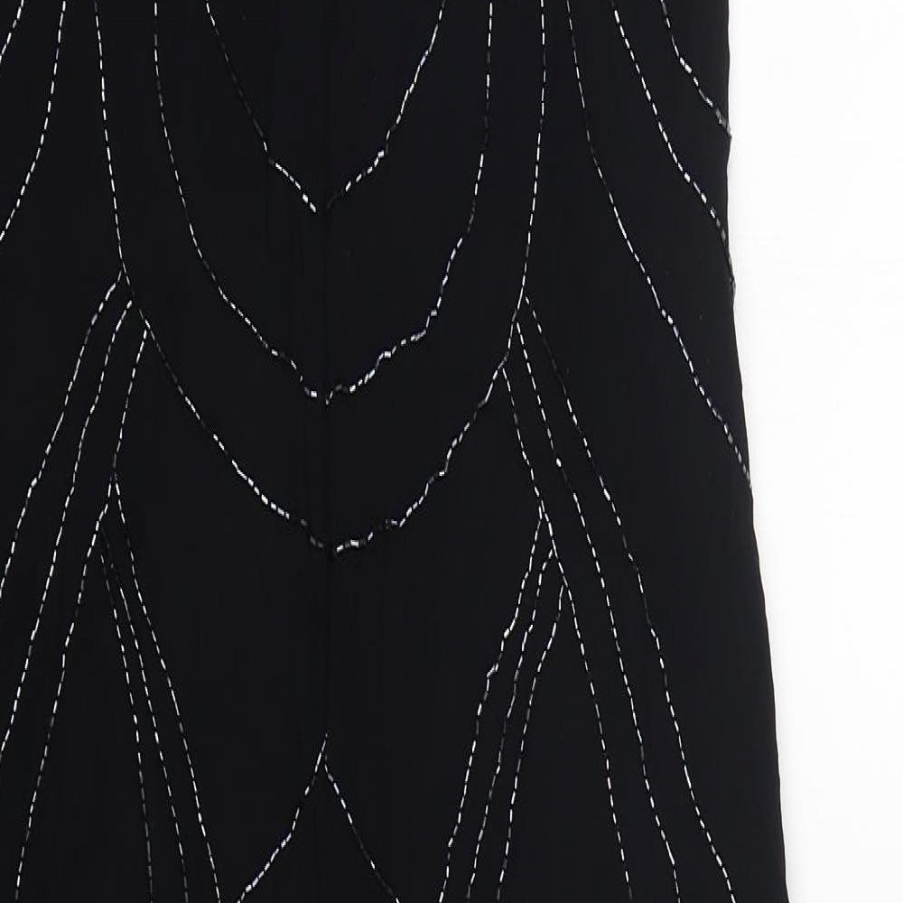 Preworn Womens Black  Viscose A-Line  Size 14  Round Neck