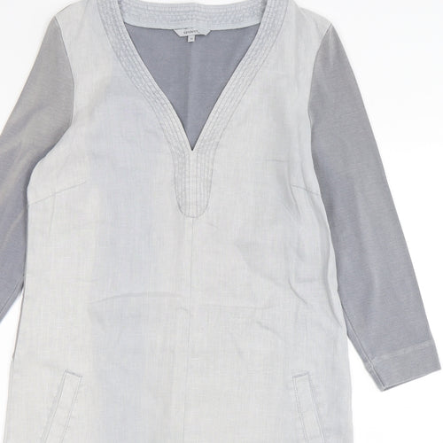 Sandwich Womens Grey  Linen A-Line  Size 8  V-Neck