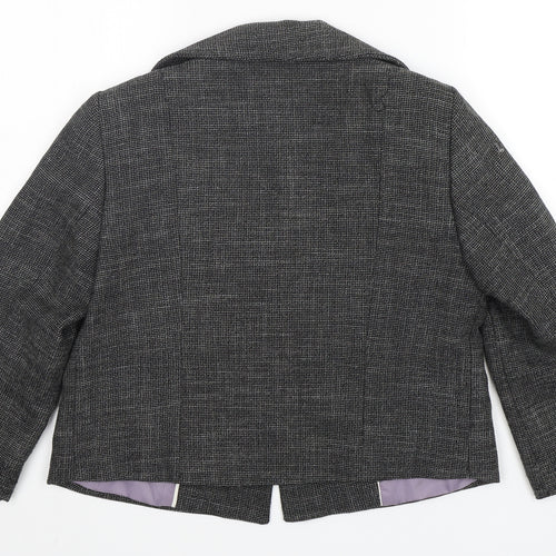 Ines Womens Grey  Polyester Jacket Blazer Size 12