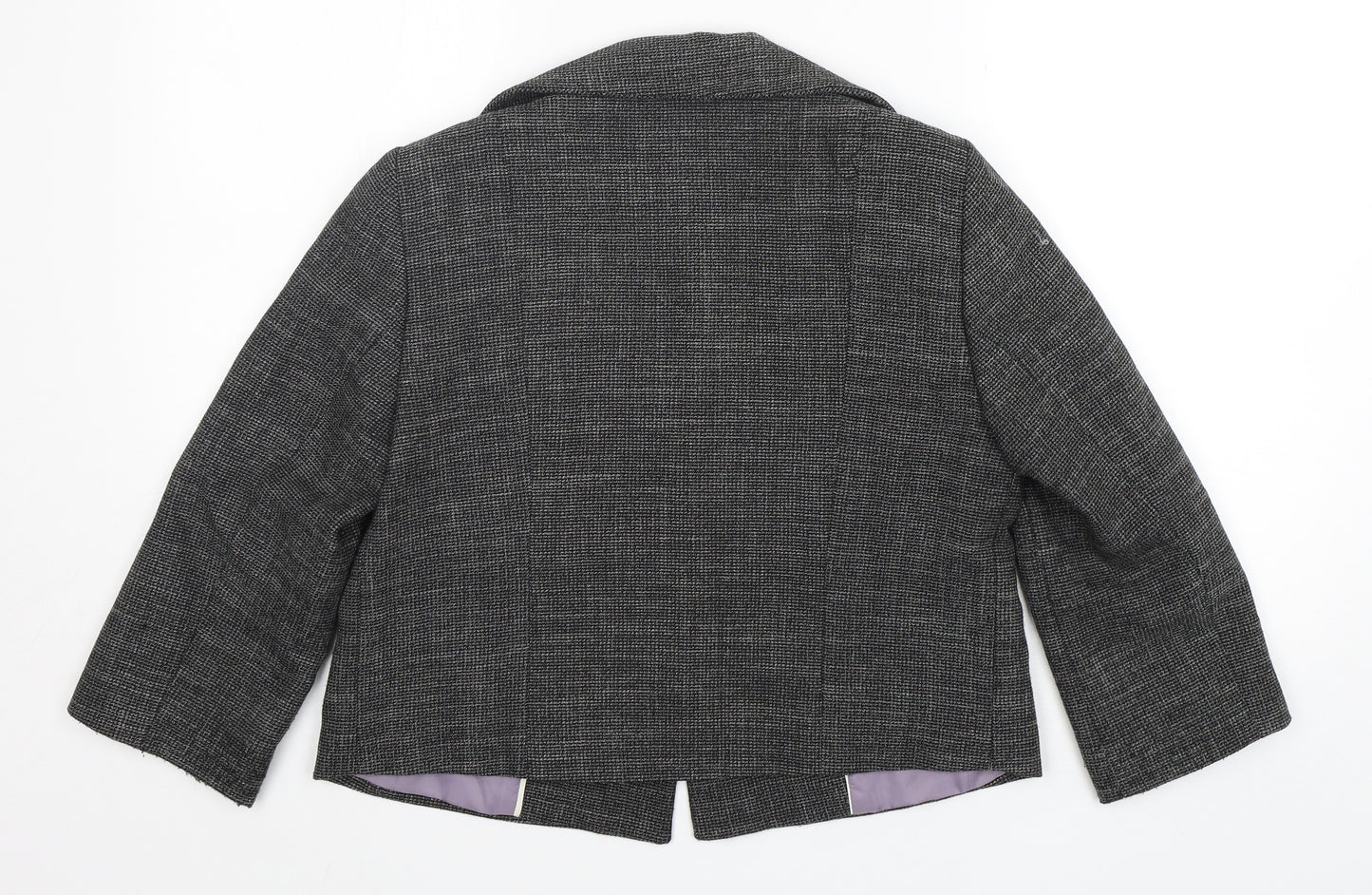 Ines Womens Grey  Polyester Jacket Blazer Size 12