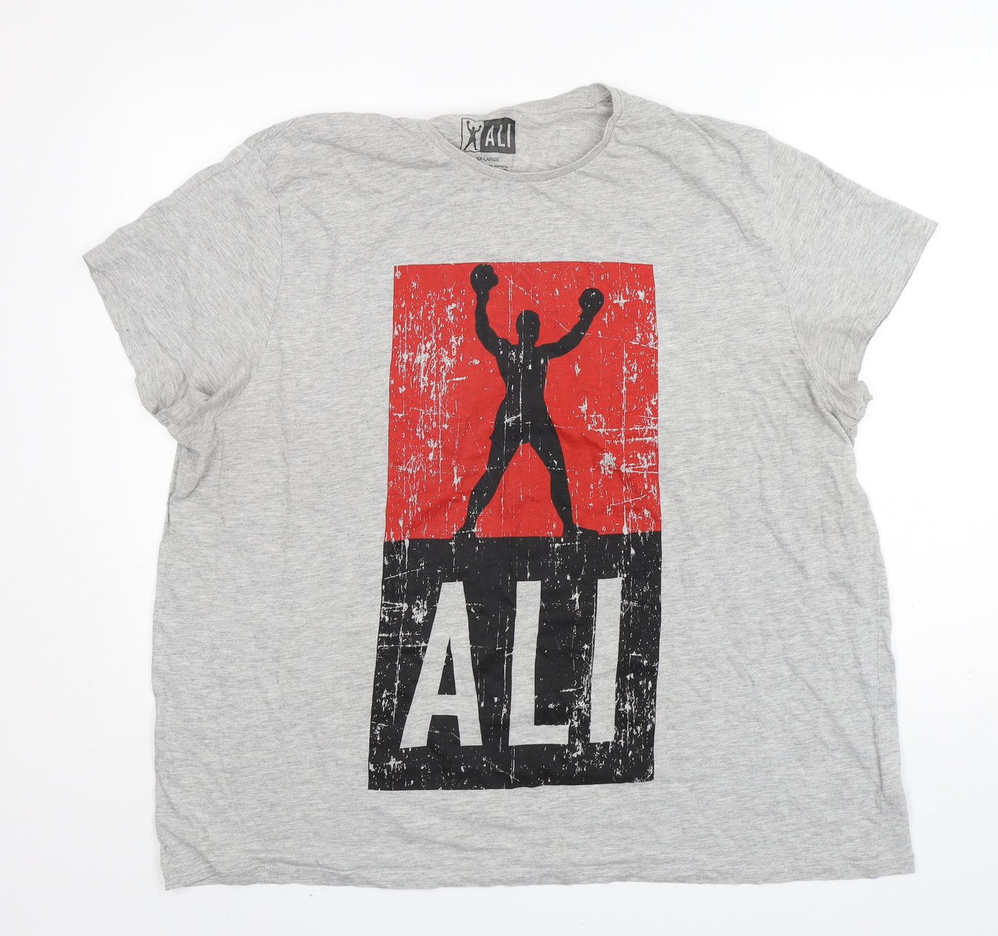 Primark Mens Grey  Cotton  T-Shirt Size 2XL Round Neck  - Muhammad Ali