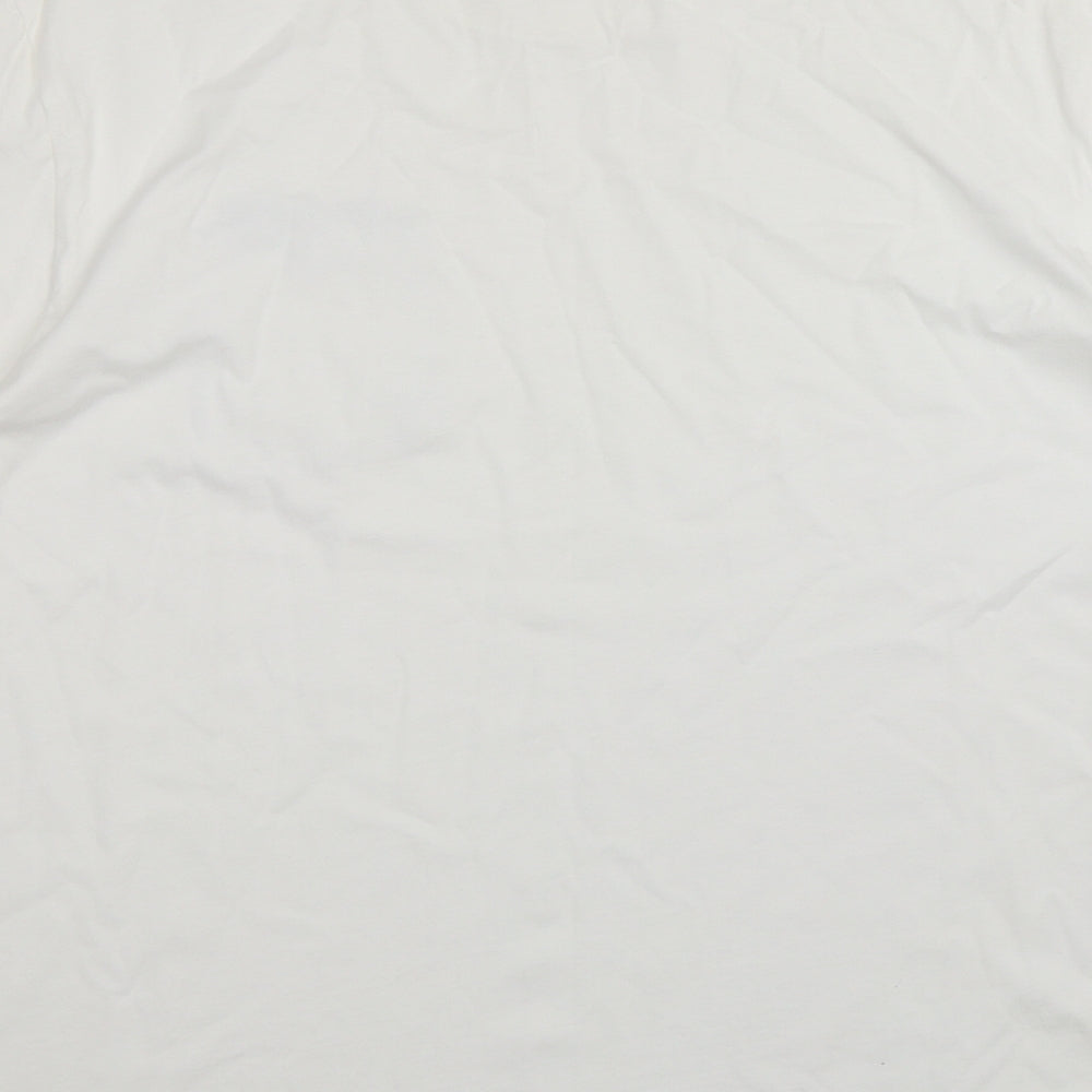 Converse Mens White  Cotton  T-Shirt Size 2XL Round Neck